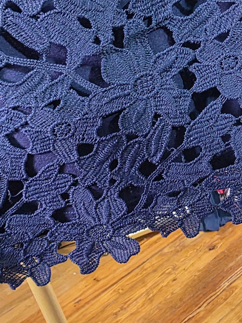 St. Tropez West Navy Crochet Lace Tank Top Sleeveless Boho XS - Picture 5 of 8